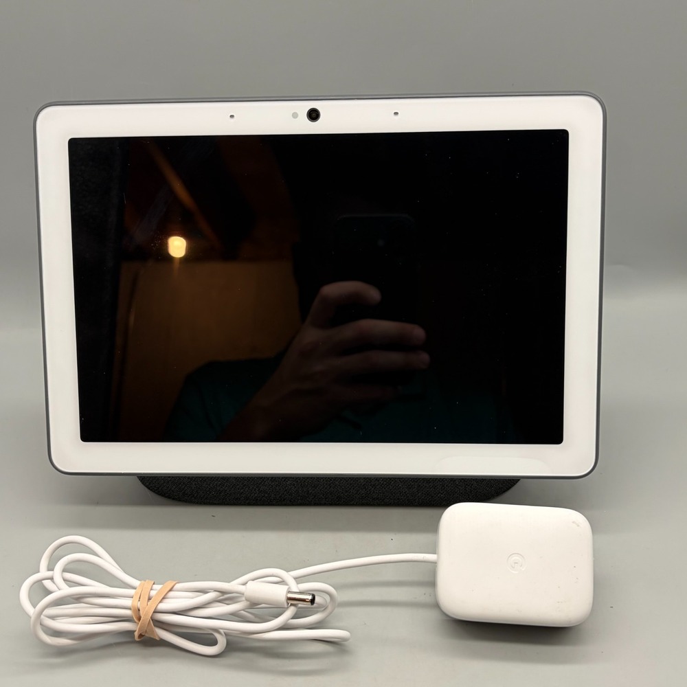 Google Nest Hub Max (H2A) & Power Cord - Charcoal - Tested